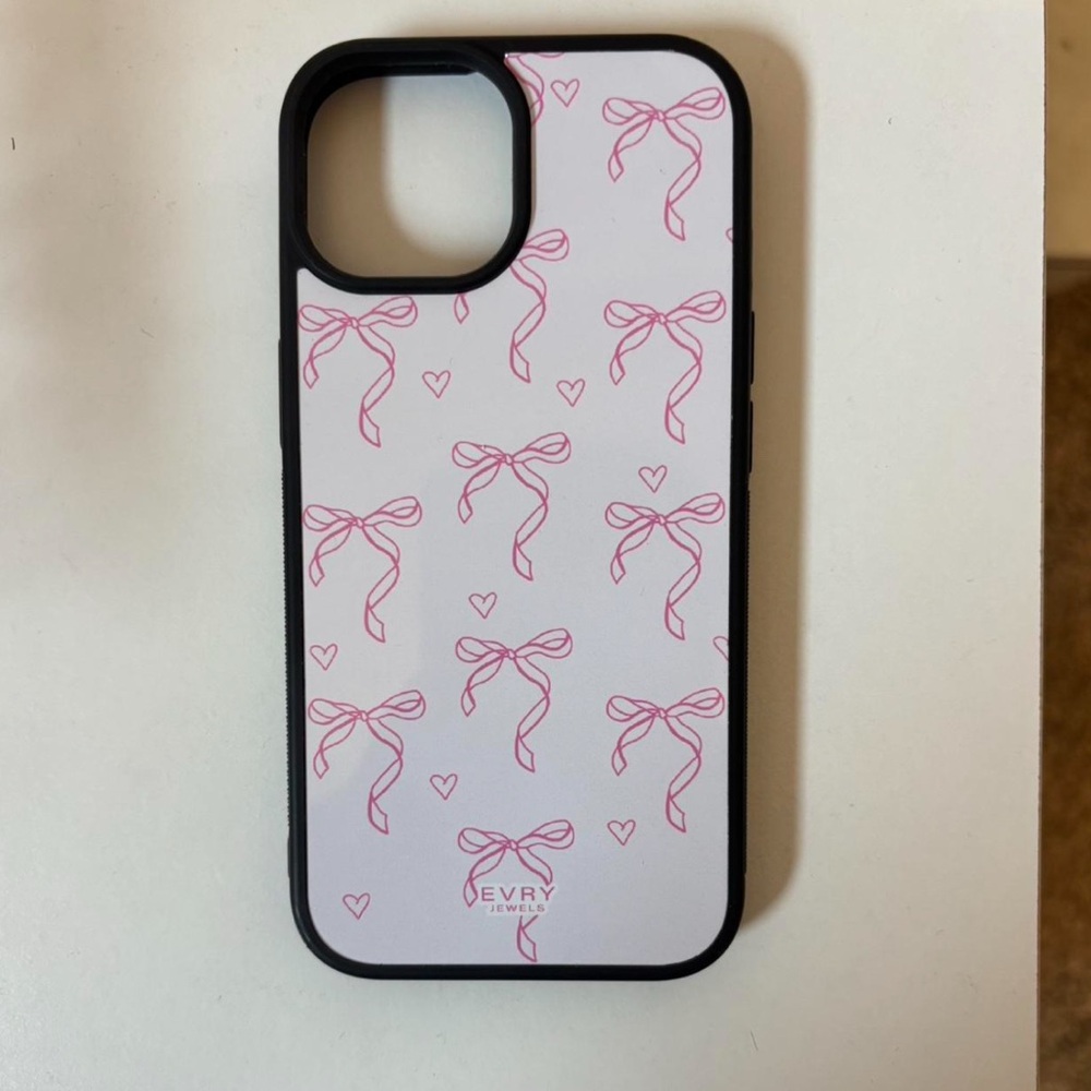 Pink Bow Design Case for iPhone 15